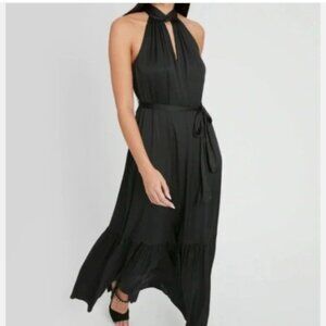 NWT Banana Republic Satin Twisted Maxi Dress, Black  SIZE 2 Petite new